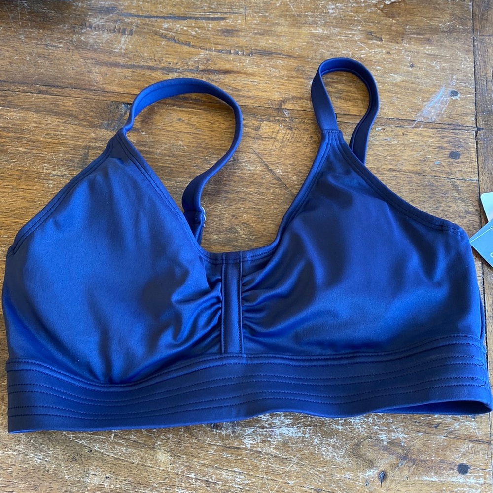 Athlete dress blue swimsuit bra top swim 32B 32C small